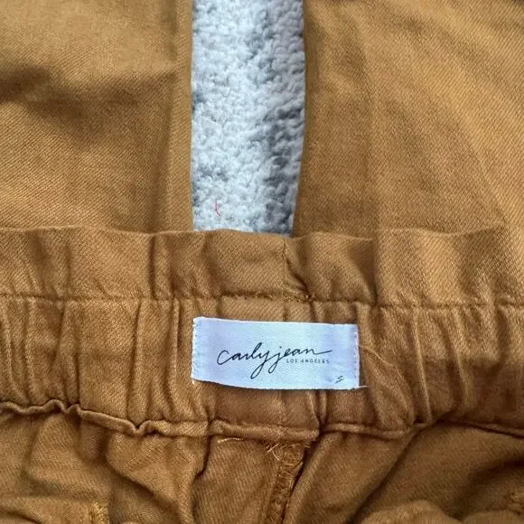 Carly Jean Los Angeles "Reid" Paperbag Pants - Pecan Brown Size Small - Picture 4 of 8